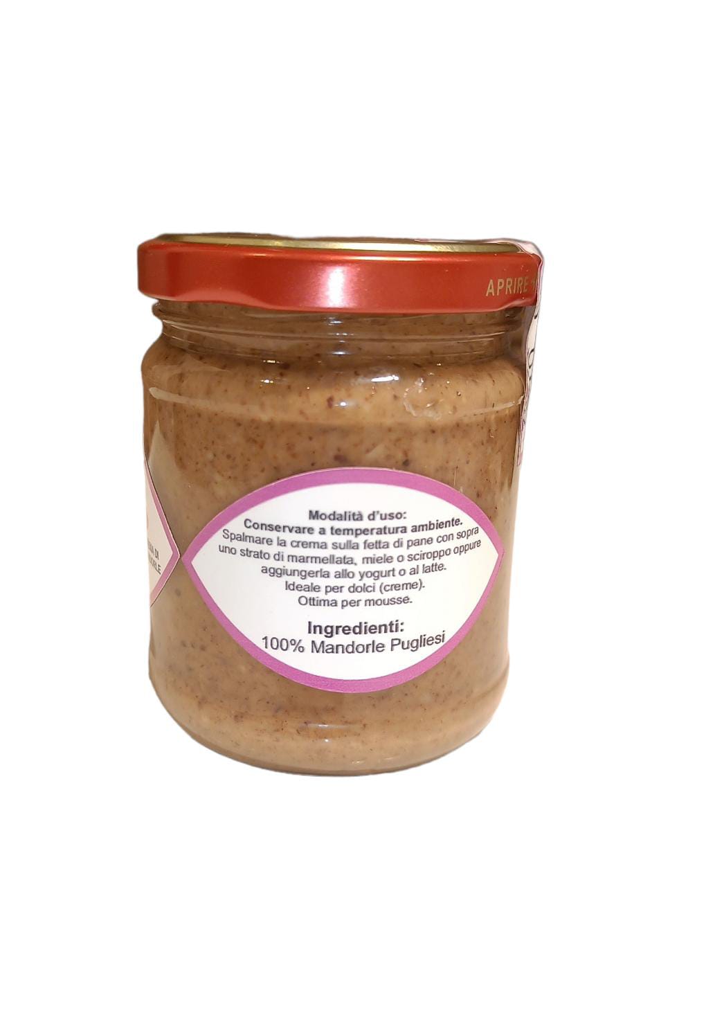 Crema di MANDORLE pugliesi senza zuccheri, conservanti, PRODOTTO ARTIGIANALE