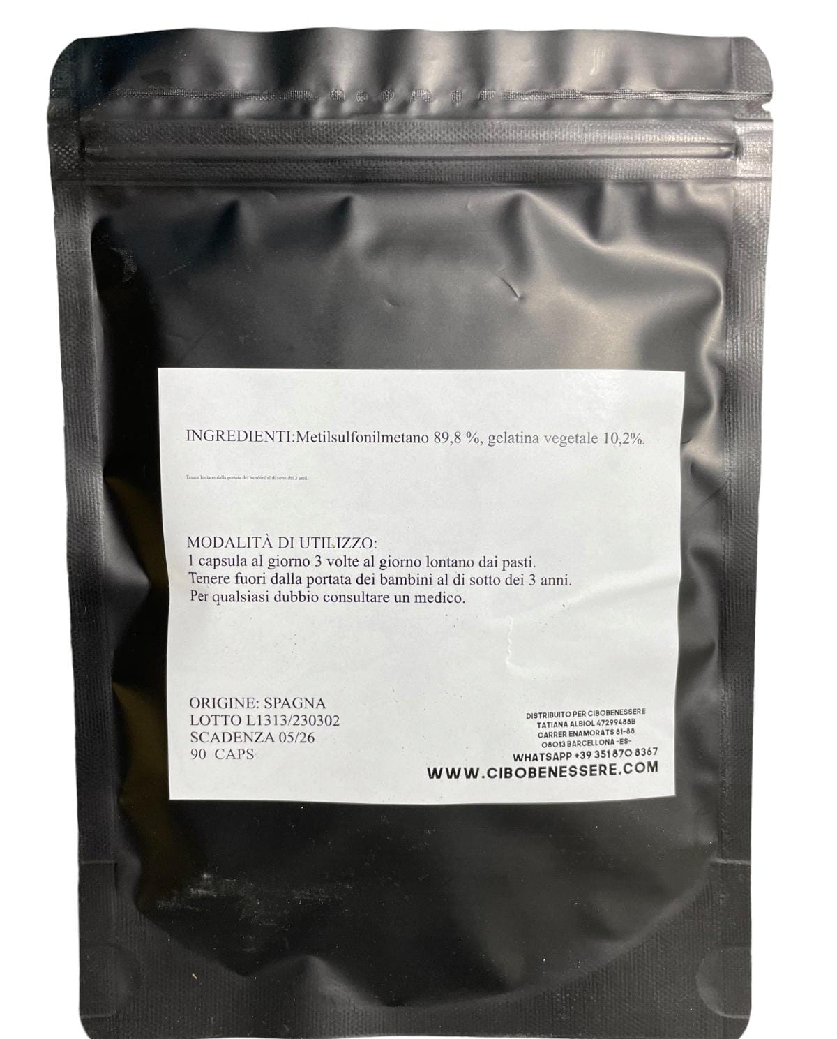 MSM metilsulfonilmetano Bio Caps - cibobenessere