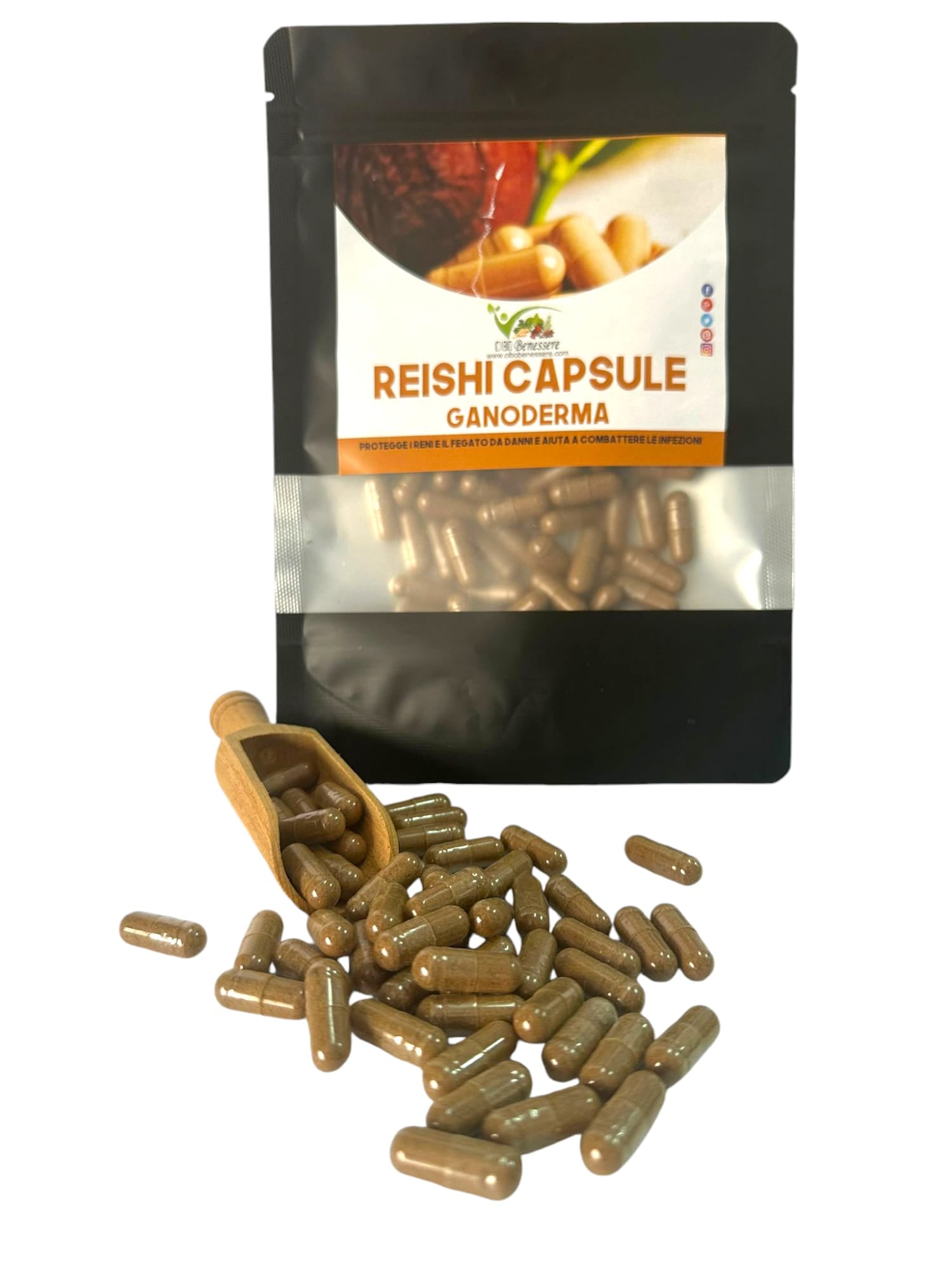 funghi REISHI Biologico (ganoderma) capsule vegetali - cibobenessere