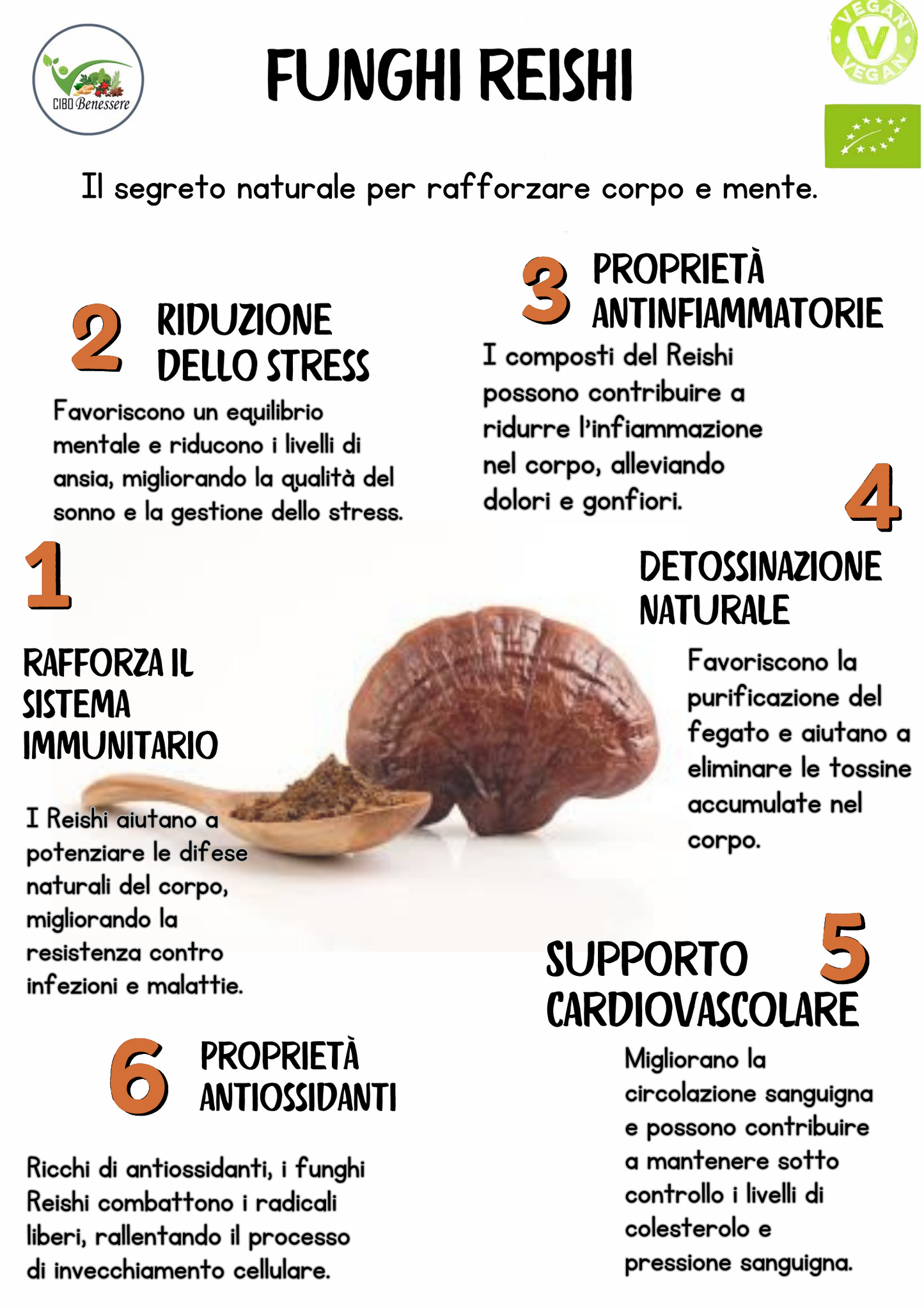 CORDYCEPS e REISHI Biologico (ganoderma) in capsule vegetali biologiche - cibobenessere