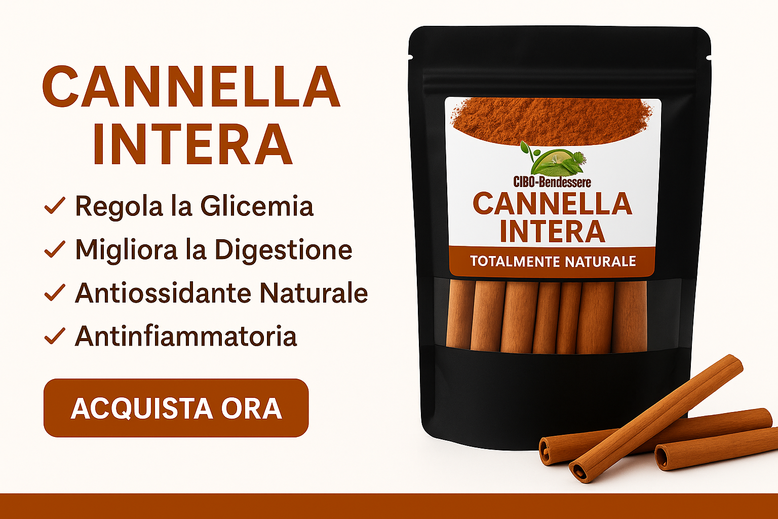 Banner e-commerce cannella - proprietà benefiche
