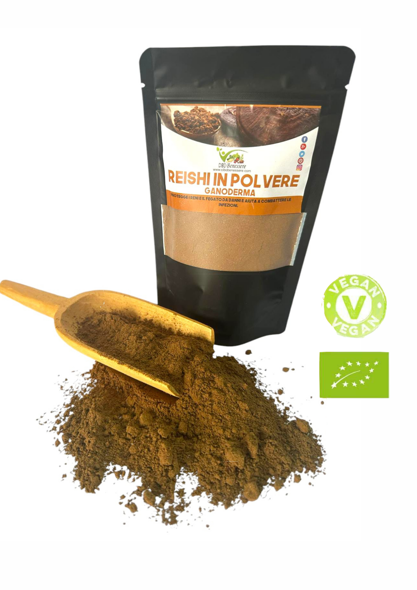 funghi REISHI in polvere Biologico (ganoderma) - cibobenessere